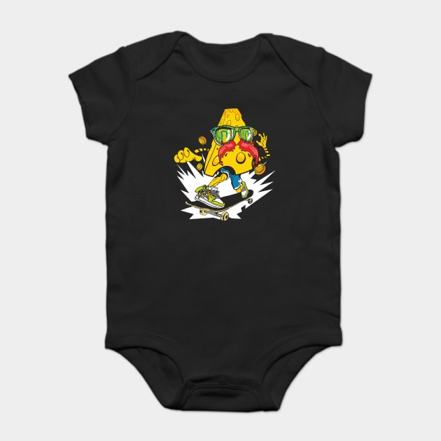 Cheese Skateboarder Baby Bodysuit by Urbanprint
